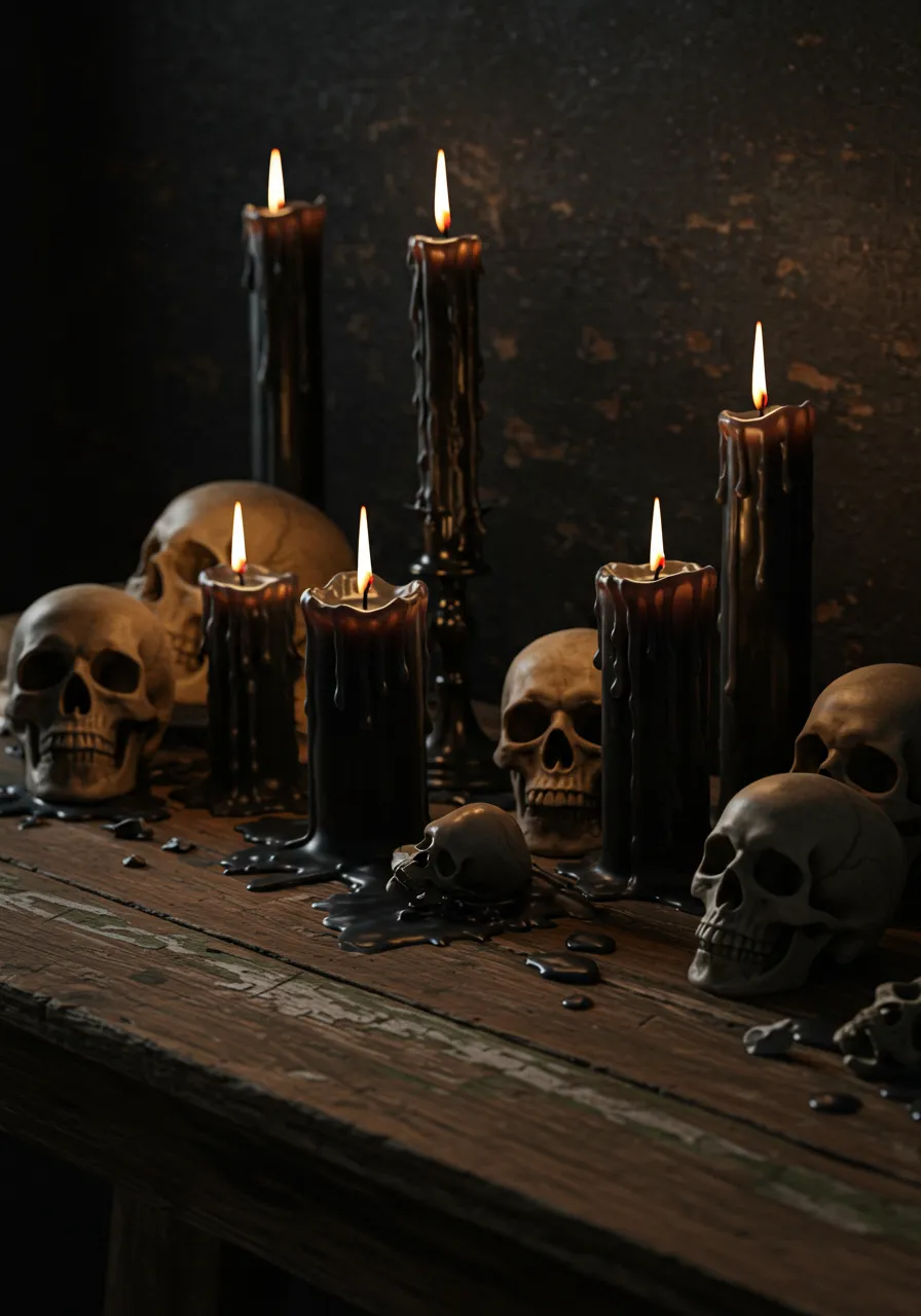 Fondo impactante de la Santa Muerte, símbolo de poder y protección